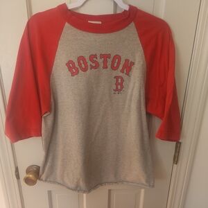 Boston Red and Gray Raglan Shirt